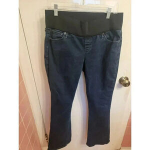 Gap 1969 Maternity Sexy Boot Jeans Elastic Waist Dark Wash Size 10R 32W X 31L